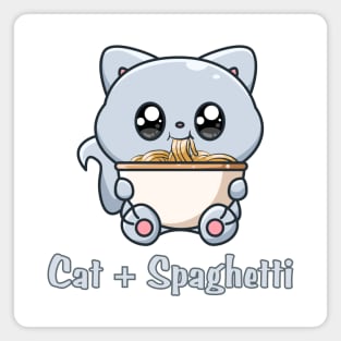 Cat Eating Spaghetti Magnet